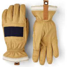 Beige - Skiing Accessories Hestra Njord 5 Finger Ski Gloves - Navy/Natural Brown