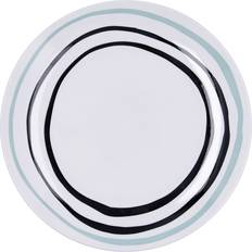 Multicolor Platos de Cena Bidasoa Llano 27.5 cm Porcelana Círculos Negro Turquesa Zigzag Plato de Cena