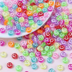 Shein 100pcs Cute PMMA Smiling DIY Jewelry Beads For Women For DIY Jewelry Making