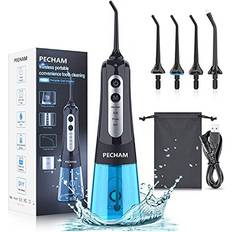 Upgraded cordless water flosser for teeth, pecham portable oral irrigator ipx7 &