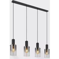 Globo Plafondlampen Globo Hanglamp Florentina Metaal Zwart 4x E27