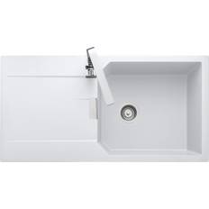 White Drainboard Sinks Rangemaster Mayon Igneous Granite 1.0