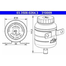 Fluidi freni ATE Serbatoio Compensazione 03.3508-0264.3 418646M1 4227083M91 3423580KZ508128 81311107000 0004304702 0004314702 Fluido freni