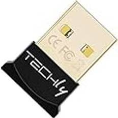 Techly 109146 USB-adapter Bluetooth 4.0 dongel för PC klass 1 EDR 3 Mbps Svart