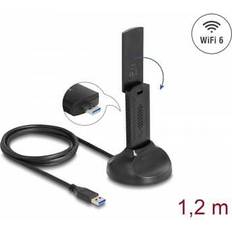 2,4 GHz - USB-A Netwerkkaarten DeLock Wi-Fi 6 Dual Band WLAN USB Adapter AX1800 (1201 574 Mbps)