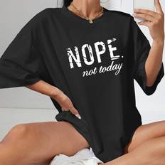 Tyg - Unisex T-shirts Shein Slogan Graphic Drop Shoulder Oversized Tee