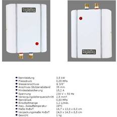 Thermoflow 3,5 KW Kleindurchlauferhitzer Elektronisch Warmwassergerät