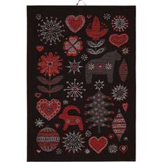 Ekelund Linneväveri Julnatt negro 48x70 cm Paño de cocina Negro