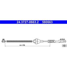 ATE Parking Brake Cable 24.3727-0663.2