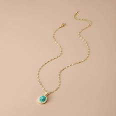 Smycken Shein Turquoise Decor Oval Pendant Necklace