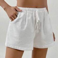 Wool Shorts Shein Solid Knot Front Florida Shorts