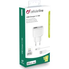 Batterien & Akkus Cellularline USB Ladegerät 5W weiß inkl. USB > Lightning Kabel