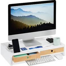 Supporti per Laptop Relaxdays Supporto per Monitor Rialzo XL 2 Tiretti 11 x 58.5 x 32.5 cm