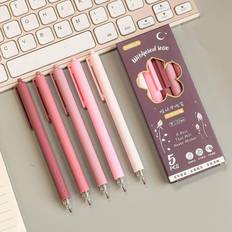 Shein Moka 5pcs Mixed Color Press Gel Pen