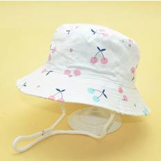 Vita Solhattar Shein Kids Cherry Pattern Sun Protection Bucket Hat
