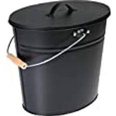 Cheminées à l'Éthanol Kamino-Flam Kamino-Flam Ash Bucket for Indoors and Outdoors Large Ash Bucket with Lid 24 l Ash Bucket in Black Fireplace Decoking Devices