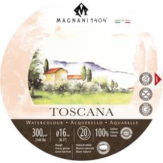 Papeles de acuarela Magnani Akvarelblok Rund Toscana 100% Bomuld 300g 16 cm 20 Sheets