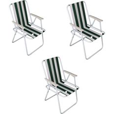 White Camping Chairs Samuel Alexander 3 Pack of Folding Camping Picnic Chair in Green White Garden Patio