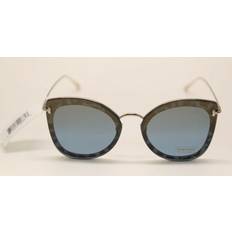 Tom Ford Solbriller Tom Ford ft0657 charlotte 55x farbig havana/blau