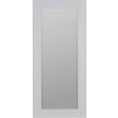 Greek Key White Floor Mirror 32x70"