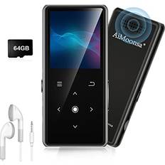 Mp3 player with fm radio AiMoonsa MP3 Player with Bluetooth 5.2 64GB Black