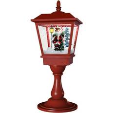 Red Lanterns Christmas Time 25-In. Musical Snowy Santa Scene Cascading Lantern