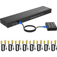 Yinker vga kvm 8 port usb vga rackmount kvm 8 kvm cables 3 usb hubs