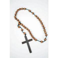 Forum Novelties Monk Cross With Wood Beads Costume Necklace Accessory