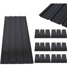 Plastic Roofing Birchtree Black 18-Pack Corrugated Roof Sheet Panels