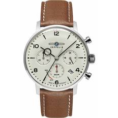 Zeppelin LZ129 Hindenburg Chronograph Brown Leather Beige Solar 80865N Watch