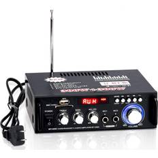Stereo receiver Nordic Bluetooth 5.0 Stereo amplifier 2x40W AUX/USB/BT Audio förstärkare med FM mottagare, 2xMIC input