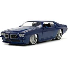 Best_rated Slot Cars Jada 1971 Pontiac GTO Dark Blue Metallic "Bigtime Muscle" Series 1/24 Diecast Model Car