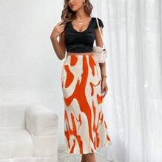 Best Skirts Shein Graphic Print High Waist Mermaid Hem Skirt