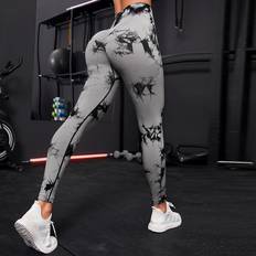 Shein Dam Tights Shein Tie Dye Yoga Leggings Seamless High Stretch Scrunch Butt Gym Leggings