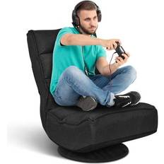 Costway 5-Position Folding Floor Gaming Chair-Black