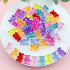 50pcs Plastic Random Color Bear Design Bead