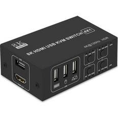 Hdcp 2.2 Nordic KVM Switch 4 PC 1xHDMI 8K60Hz 4xUSB HDCP 2.2