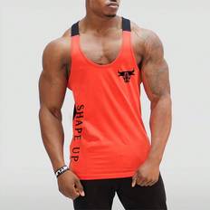 Men - Multicoloured Tank Tops Shein Men Letter Graphic Racerback Sports Tank Top