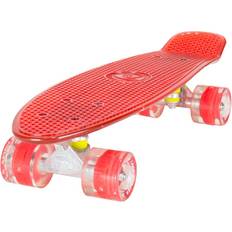 Land Surfer Land Surfer Cruiser Skateboard 22" CLEAR RED BOARD LED RED WHEELS