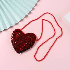 Children Crossbody Bags Shein Girls Sequins Decor Heart Design Novelty Bag