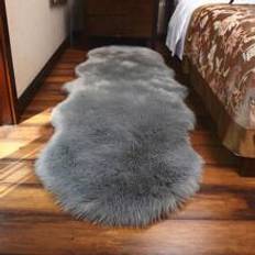 Shein Soft Faux Fur Gray Fluffy Area Rug Grey