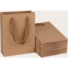 Shein 5pcs Solid Color Gift Bag, Simple Portable Paper Gift Bag For Birthday Party