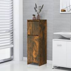 Armarios Altos de Baño vidaXL Armario De Baño Madera Contrachapada Roble Ahumado 30x30x95 cm