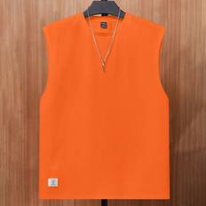 Orange Tank Tops Shein Manfinity Men Solid Tank Top