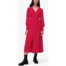 Buttons Dresses Whistles Iiana Shirred Midi Dress, Pink