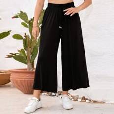 Shein Dam Byxor Shein Plus Tie Waist Wide Leg Trousers