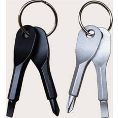 Shein 2pcs Mini Key Shaped Slotted Screwdriver