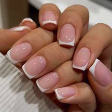 Nagelprodukter Shein Enhance Your Look With 24pcs Short Square French Style