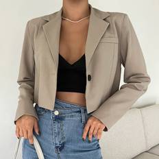 Shein Kavajer Shein Single Button Crop Blazer