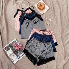 Shein Nachtwäsche Shein 3sets Lace Trim Cami Top & Shorts Night Set